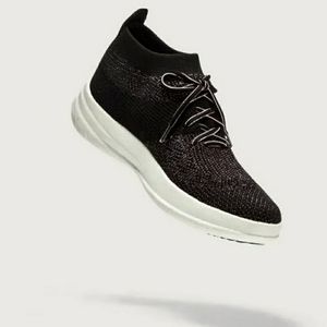 FITFLOP Black Rose Gold Überknit Slip-on Sneakers